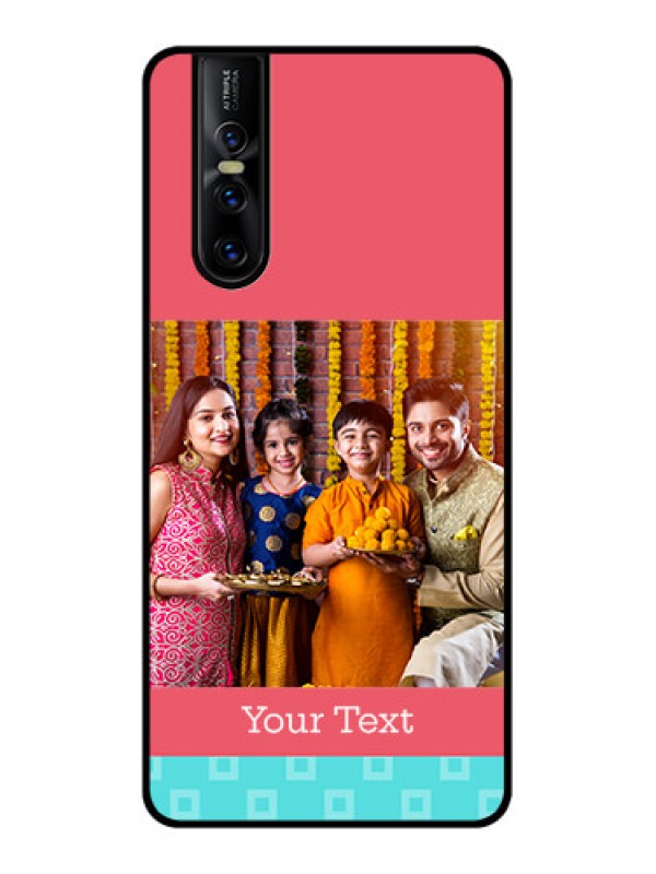 Custom Vivo V15 Pro Custom Metal Phone CasePeach and Blue Color Design