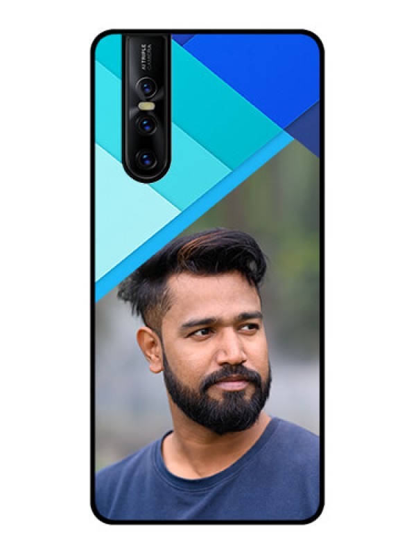 Custom Vivo V15 Pro Custom Metal Phone CaseBlue Pattern Design