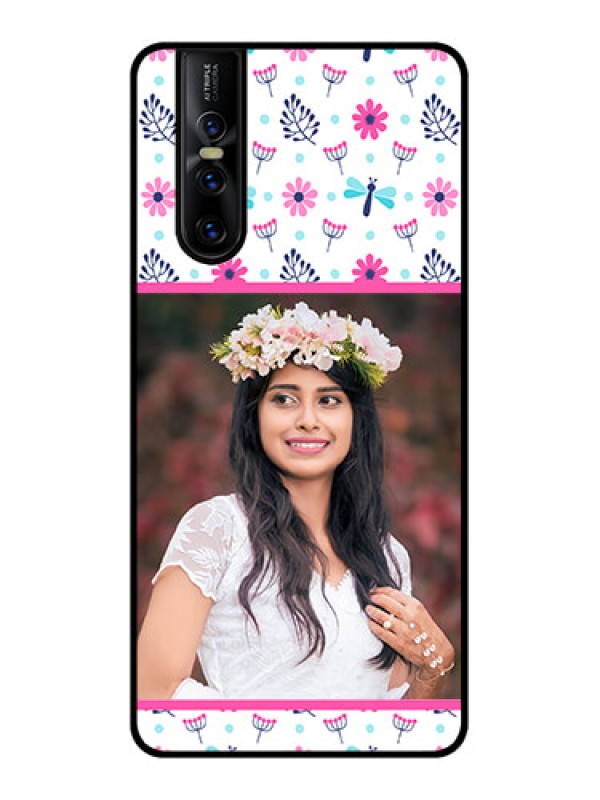 Custom Vivo V15 Pro Custom Metal Phone CaseColorful Flower Design