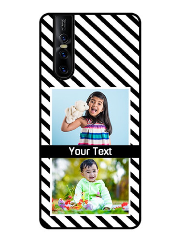 Custom Vivo V15 Pro Custom Metal Phone CaseBlack And White Stripes Design