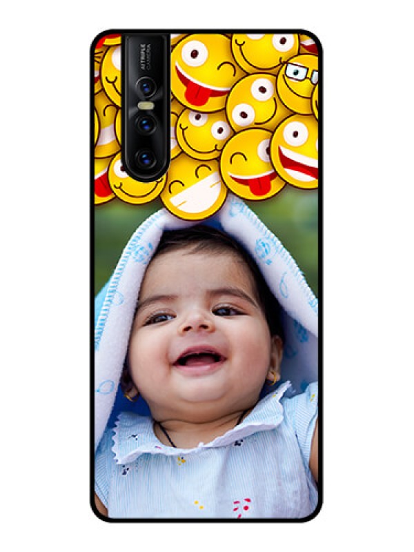 Custom Vivo V15 Pro Custom Metal Phone CaseWith Smiley Emoji Design