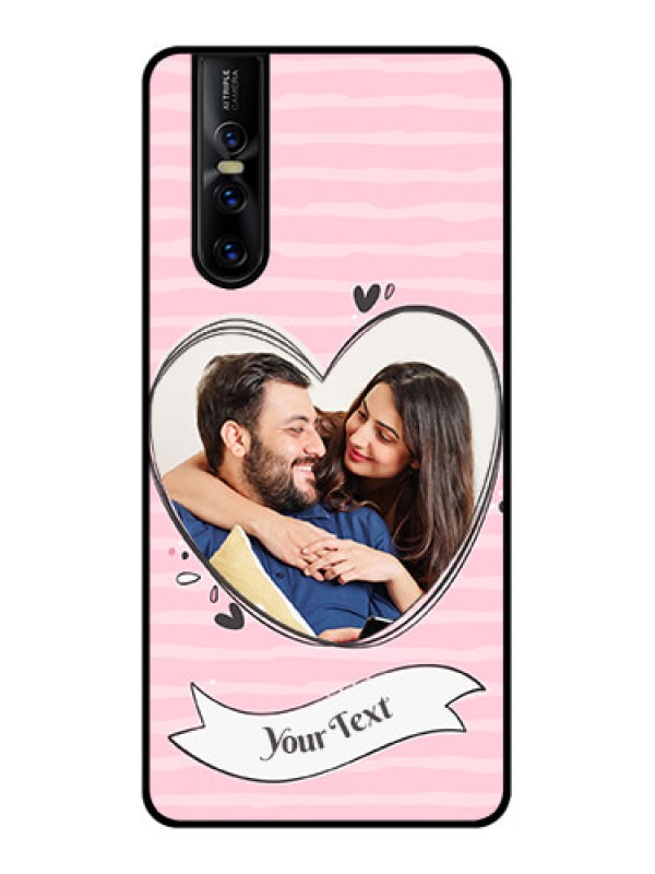 Custom Vivo V15 Pro Custom Metal Phone CaseVintage Heart Design