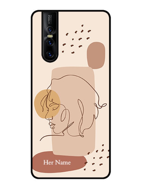 Custom Vivo V15 Pro Custom Metal Phone CaseCalm Woman Line Art Design