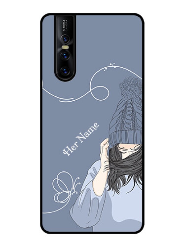 Custom Vivo V15 Pro Custom Metal Phone CaseGirl In Winter Outfit Design