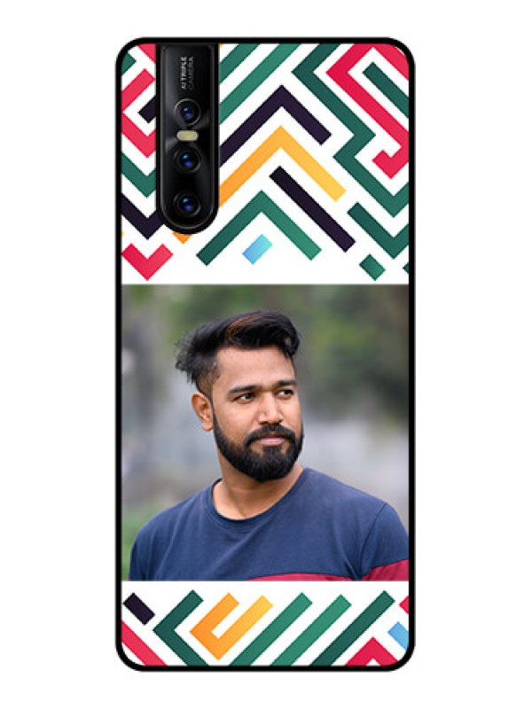 Custom Vivo V15 Pro Custom Metal Phone CaseColorful Maze Pattern Design