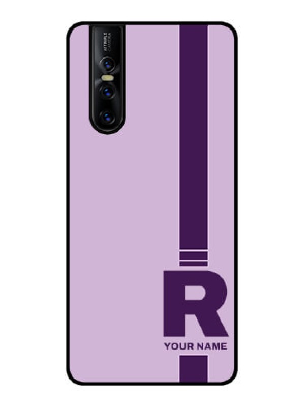 Custom Vivo V15 Pro Custom Metal Phone CaseSimple Dual Tone Stripe With Name Design
