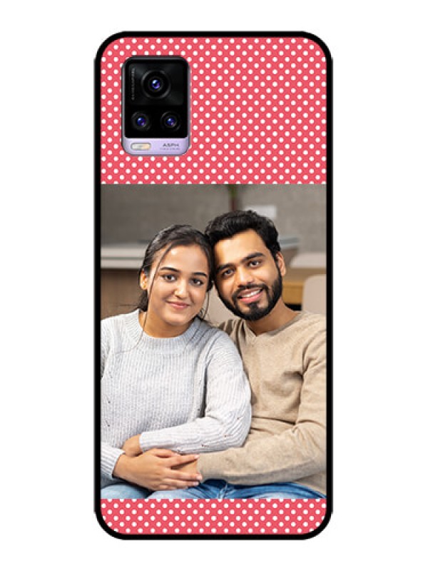 Custom Vivo V20 Custom Metal Phone CaseWhite Dotted Design