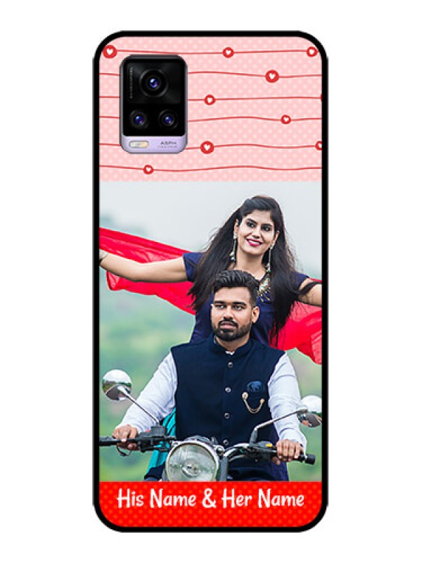 Custom Vivo V20 Custom Metal Phone CaseRed Pattern Case Design