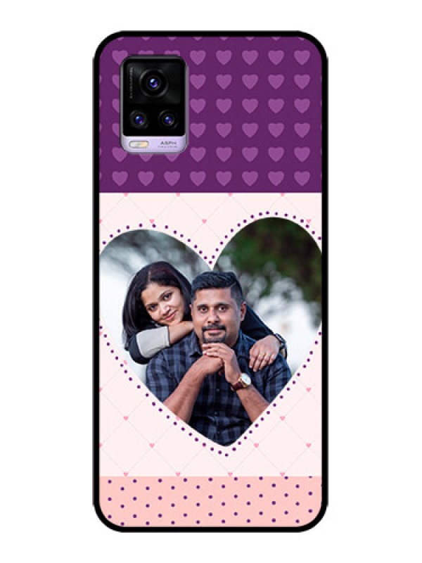 Custom Vivo V20 Custom Metal Phone CaseViolet Love Dots Design