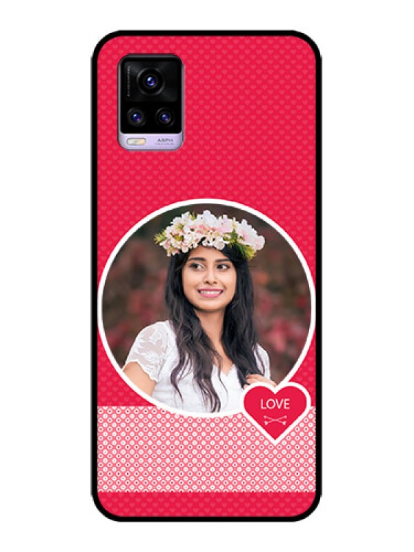 Custom Vivo V20 Custom Metal Phone CasePink Color Pattern Design