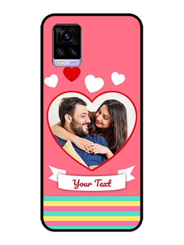 Custom Vivo V20 Custom Metal Phone CaseLove Shapes Doodle Design