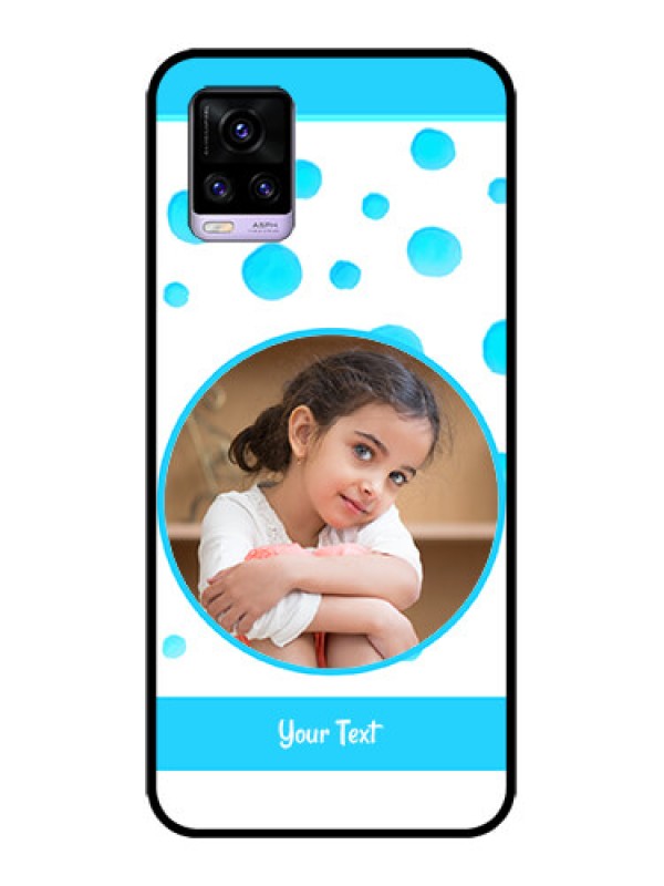 Custom Vivo V20 Custom Metal Phone CaseBlue Bubbles Pattern Design