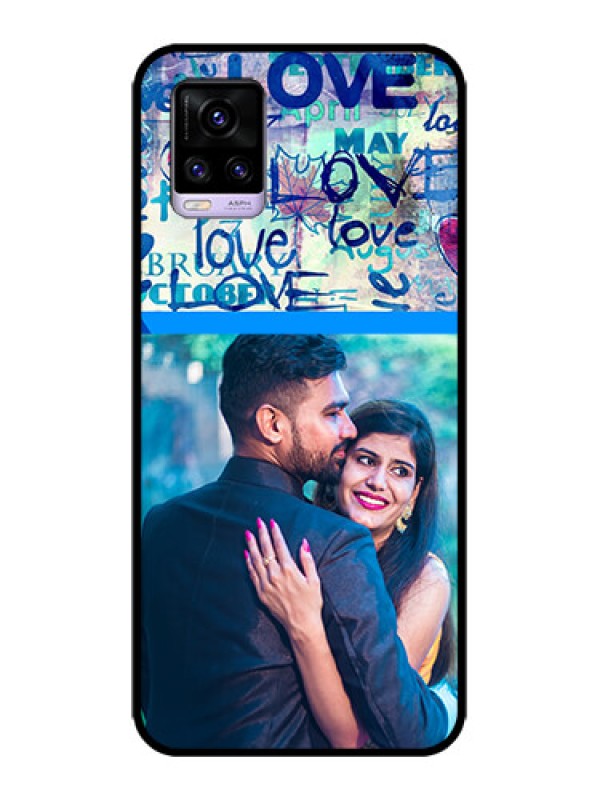 Custom Vivo V20 Custom Metal Phone CaseColorful Love Design
