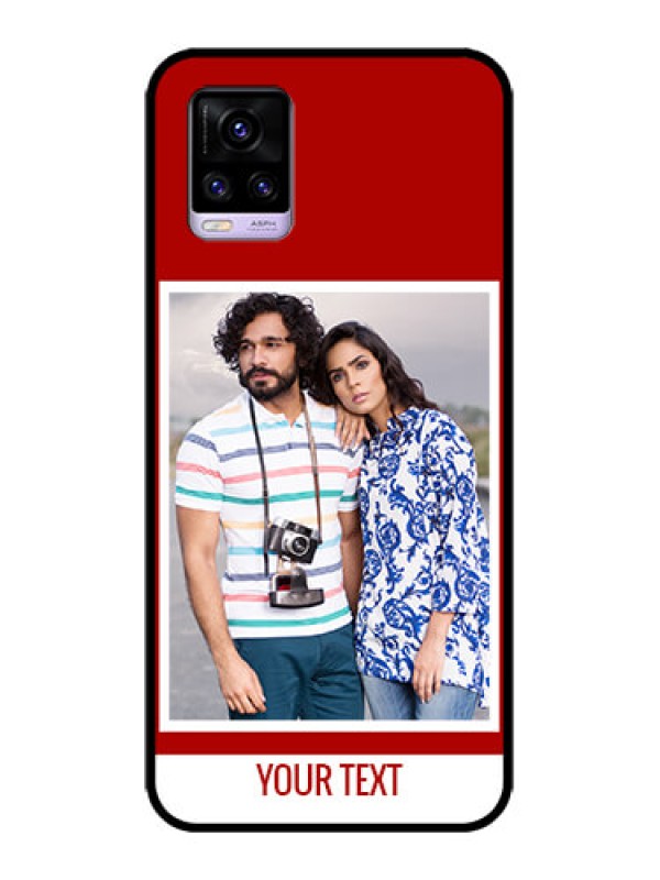 Custom Vivo V20 Custom Metal Phone CaseRed Color Design