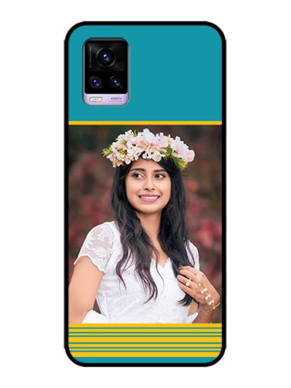 Custom Vivo V20 Custom Metal Phone CaseYellow and Blue Design