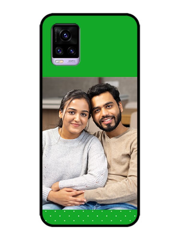 Custom Vivo V20 Custom Metal Phone CaseGreen Pattern Design