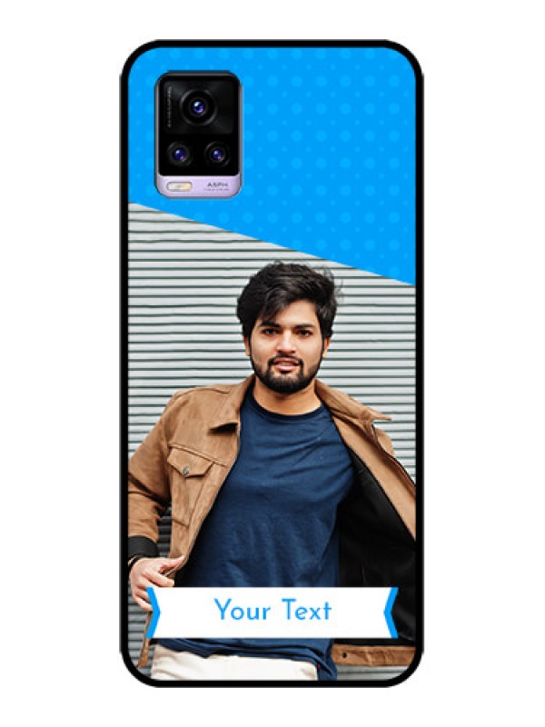 Custom Vivo V20 Custom Metal Phone CaseSimple Blue Color Design