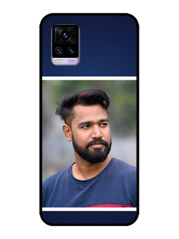 Custom Vivo V20 Custom Metal Phone CaseSimple Royal Blue Design