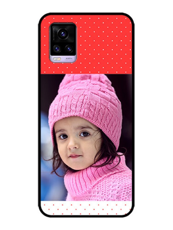 Custom Vivo V20 Custom Metal Phone CaseRed Pattern Design