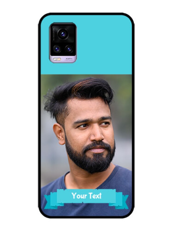 Custom Vivo V20 Custom Metal Phone CaseBlue Color Design