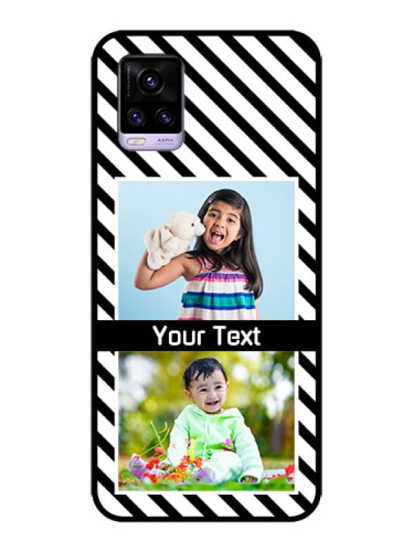 Custom Vivo V20 Custom Metal Phone CaseBlack And White Stripes Design