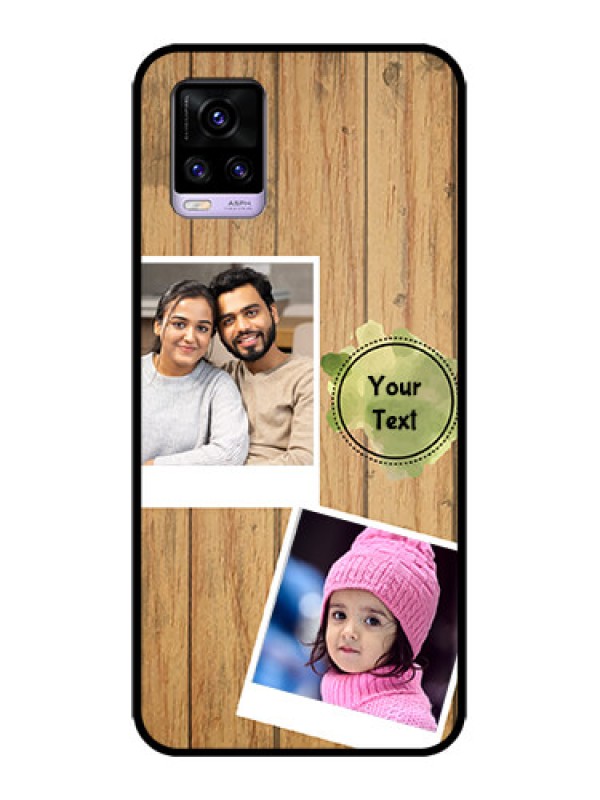 Custom Vivo V20 Custom Metal Phone CaseWooden Texture Design