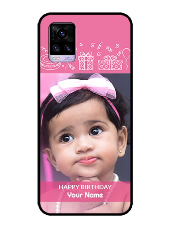 Custom Vivo V20 Custom Metal Phone CaseWith Birthday Line Art Design