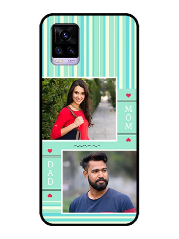Custom Vivo V20 Custom Metal Phone CaseMom and Dad Pic Design