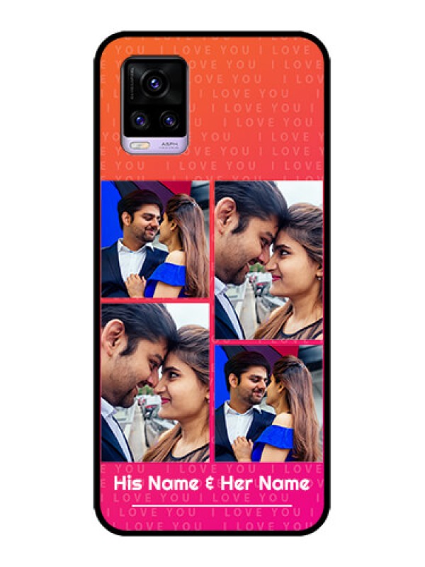 Custom Vivo V20 Custom Metal Phone CaseI Love You Pink Design