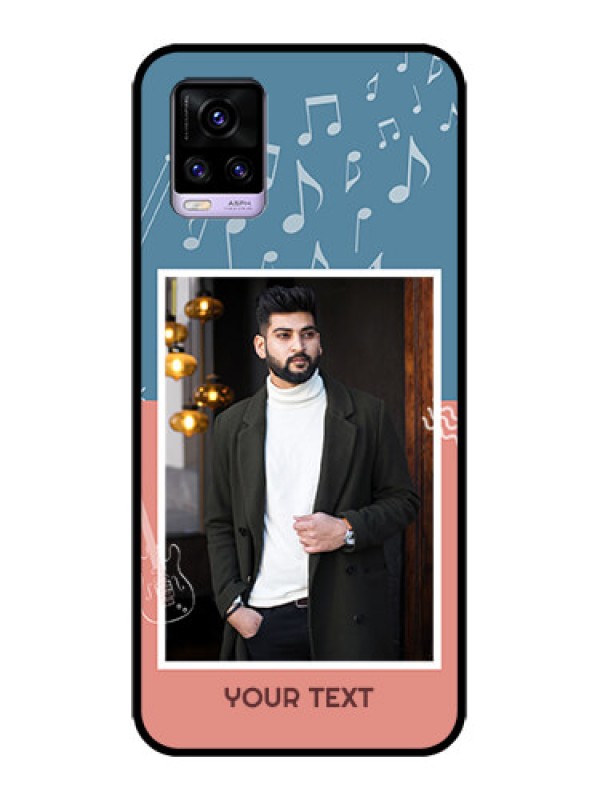 Custom Vivo V20 Custom Metal Phone CaseWith Color Musical Note Design