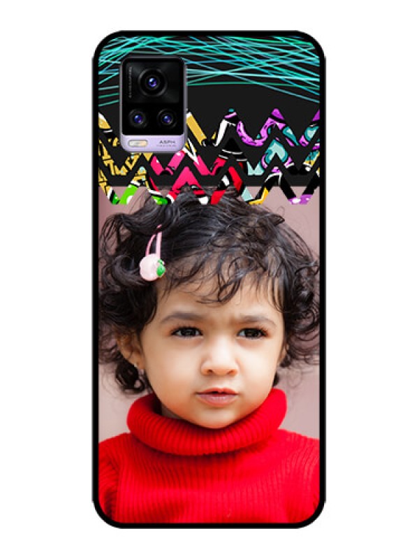 Custom Vivo V20 Custom Metal Phone CaseNeon Abstract Design