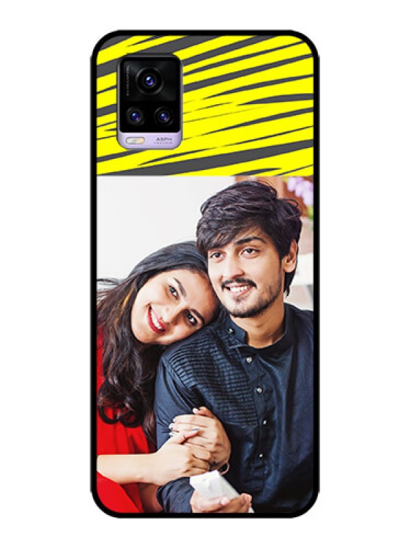 Custom Vivo V20 Custom Metal Phone CaseYellow Abstract Design
