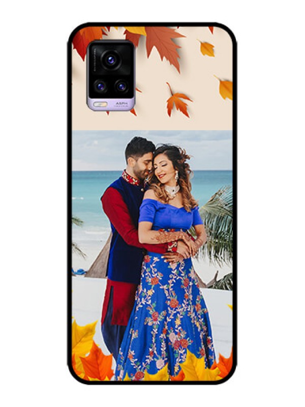 Custom Vivo V20 Custom Metal Phone CaseAutumn Maple Leaves Design