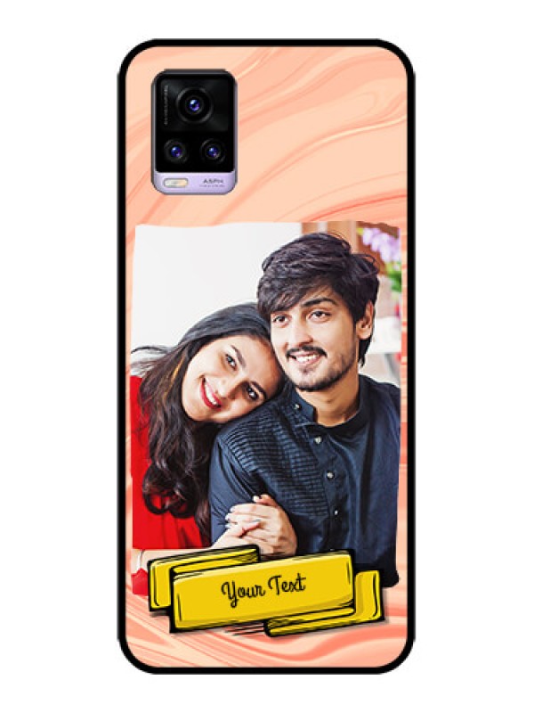 Custom Vivo V20 Custom Metal Phone CaseMarble Texture Design