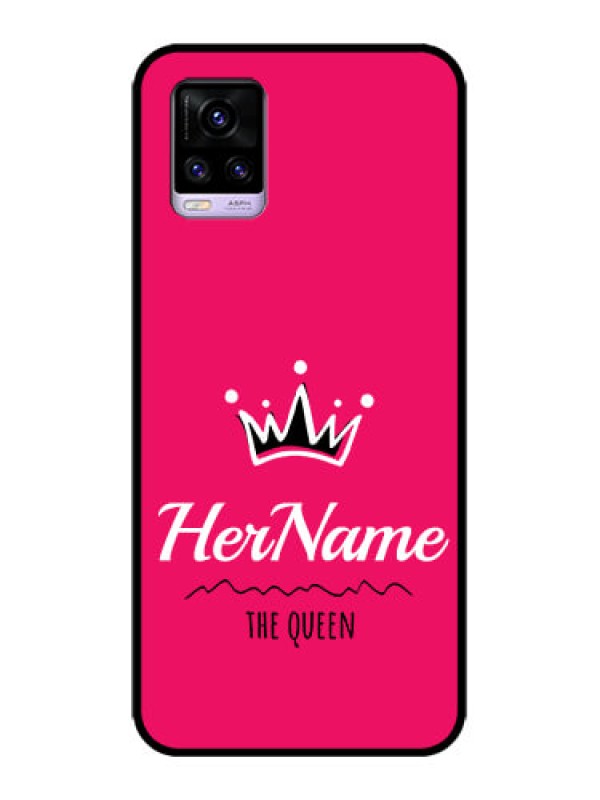 Custom Vivo V20 Custom Metal Phone CaseQueen With Name Design