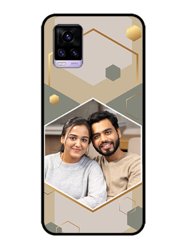 Custom Vivo V20 Custom Metal Phone CaseStylish Hexagon Pattern Design