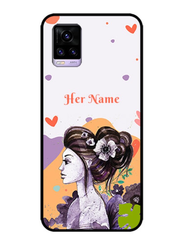 Custom Vivo V20 Custom Metal Phone CaseWoman And Nature Design