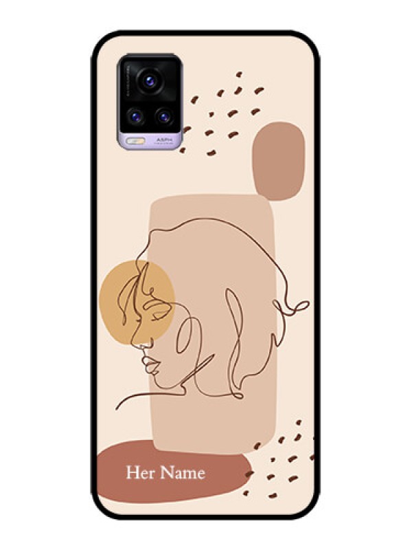 Custom Vivo V20 Custom Metal Phone CaseCalm Woman Line Art Design