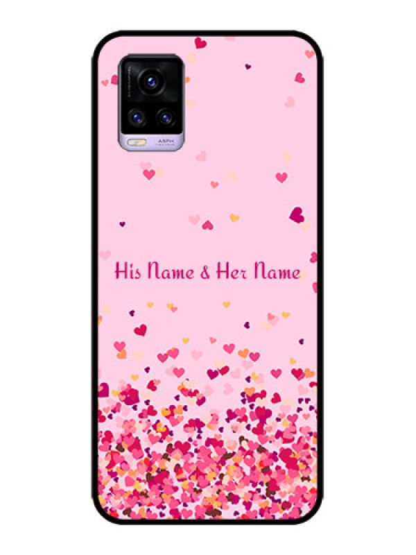 Custom Vivo V20 Custom Metal Phone CaseFloating Hearts Design