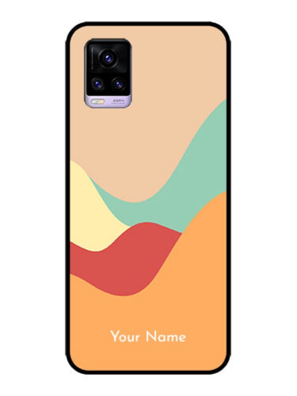 Custom Vivo V20 Custom Metal Phone CaseOcean Waves Multi - Colour Design