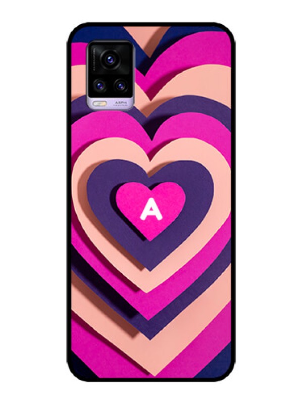 Custom Vivo V20 Custom Metal Phone CaseCute Heart Pattern Design