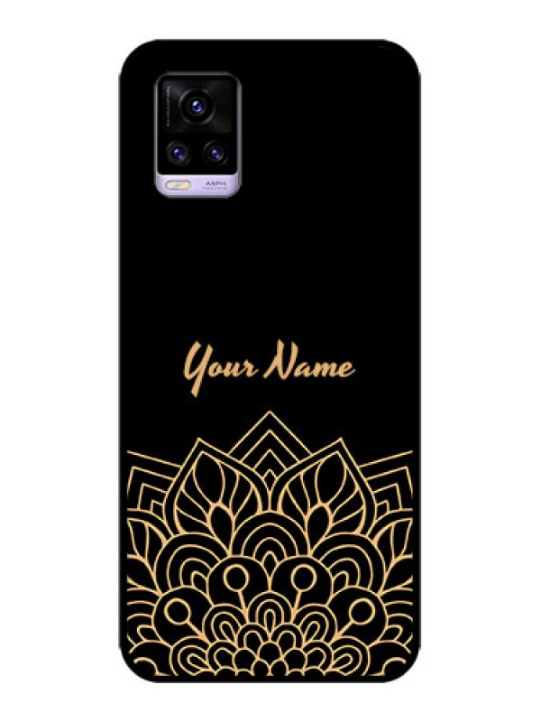 Custom Vivo V20 Custom Metal Phone CaseGolden Mandala Design