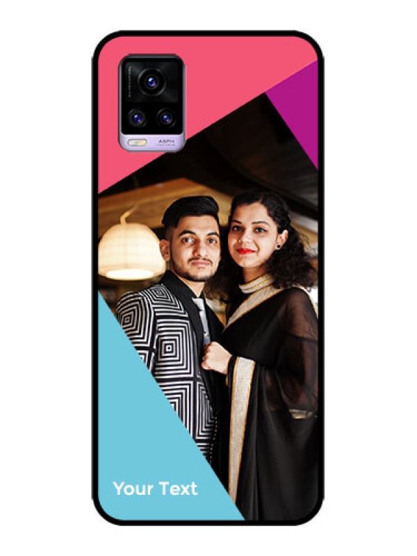 Custom Vivo V20 Custom Metal Phone CaseStacked Triple Colour Design