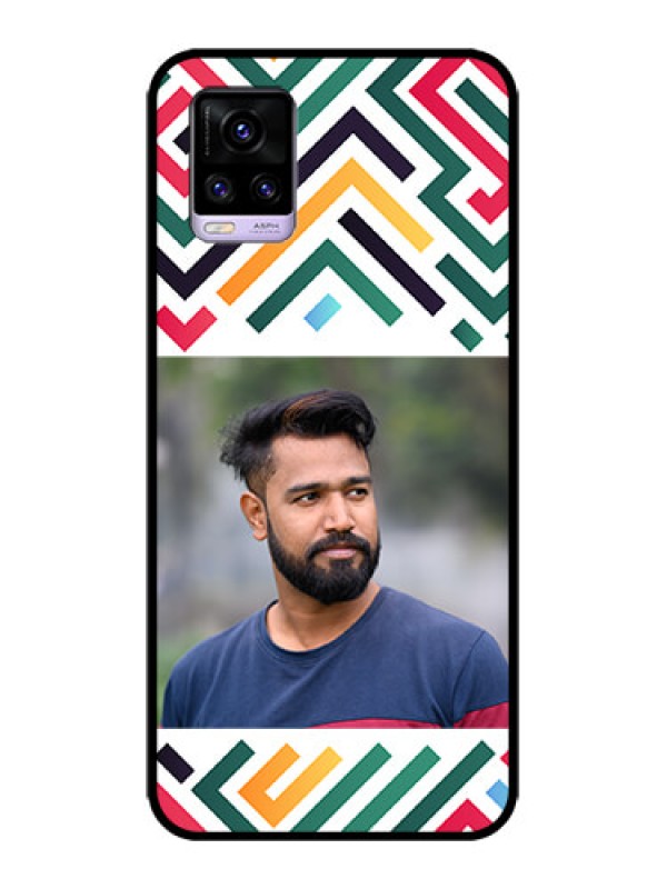 Custom Vivo V20 Custom Metal Phone CaseColorful Maze Pattern Design