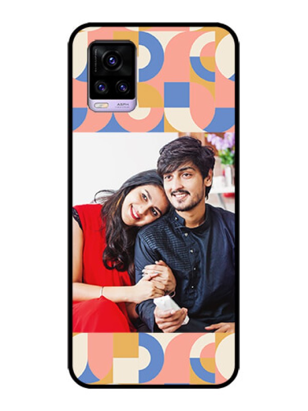 Custom Vivo V20 Custom Metal Phone CaseSemi - Circle Maze Pattern Design