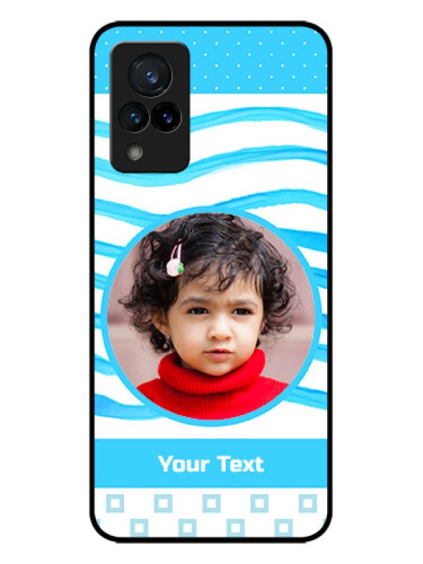 Custom Vivo V21 5G Custom Metal Phone CaseSimple Blue Case Design