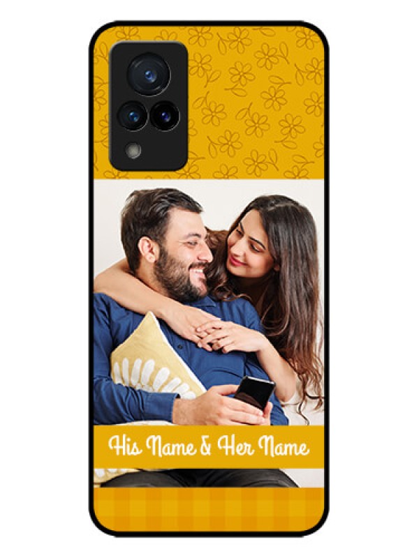 Custom Vivo V21 5G Custom Metal Phone CaseYellow Floral Design