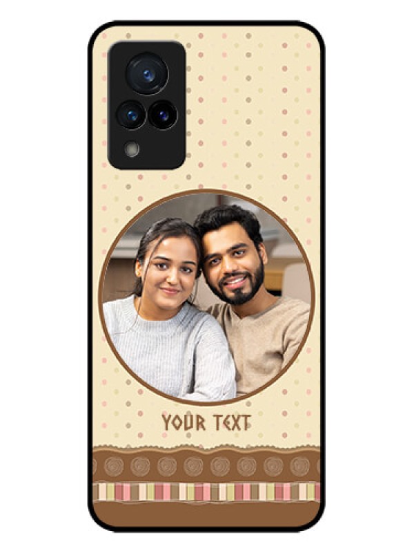 Custom Vivo V21 5G Custom Metal Phone CaseBrown Dotted Mobile Case Design