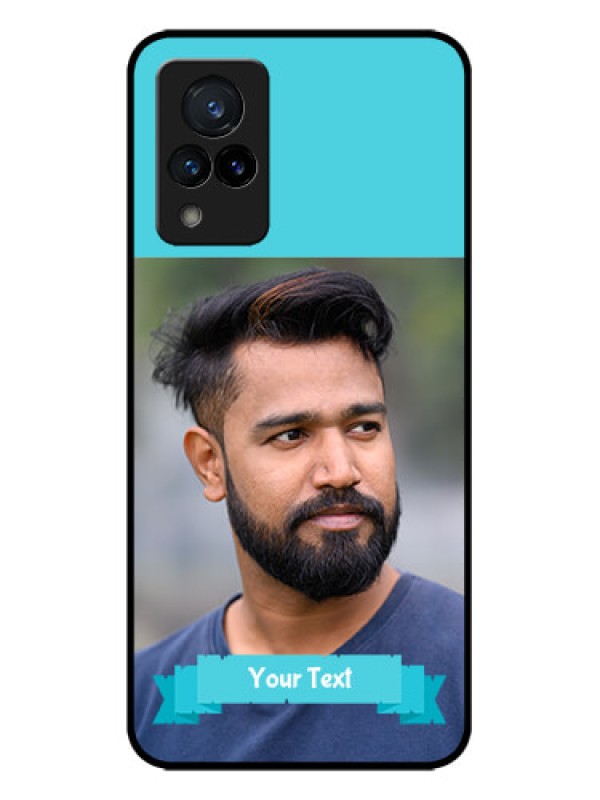 Custom Vivo V21 5G Custom Metal Phone CaseBlue Color Design