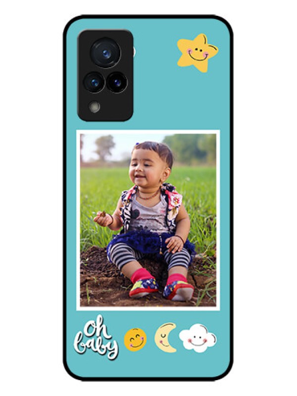 Custom Vivo V21 5G Custom Metal Phone CaseSmiley Kids Stars Design